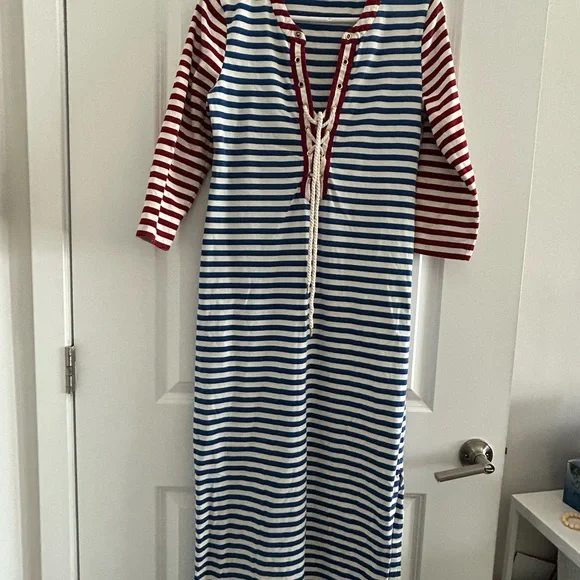 🔻 J.CREW • Women’s Maxi Nautical Dress • Small • Red,White, Blue • - Picture 1 of 7